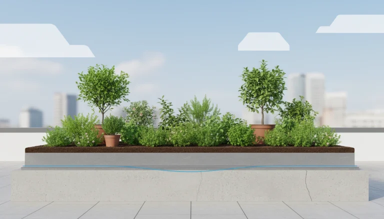 ছাদ বাগান ও ছাদ সুরক্ষায় ওয়াটারপ্রুফিং ব্যবস্থা।