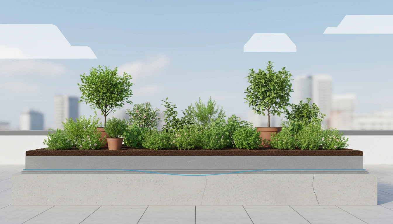 ছাদ বাগান ও ছাদ সুরক্ষায় ওয়াটারপ্রুফিং ব্যবস্থা।