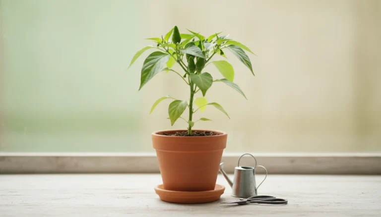 টবে মরিচ গাছ লাগানোর নিয়ম ও গাছের সঠিক পরিচর্যা। একটি টবে সতেজ একটি মরিচ গাছ