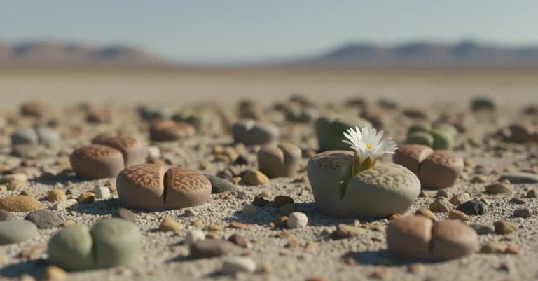 টবে সাজানো রঙিন লিথপস বা লিভিং স্টোন উদ্ভিদ।