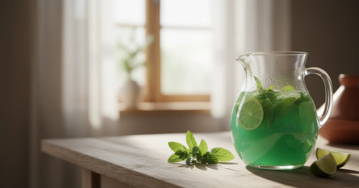 আপনার ছবির জন্য একটি উপযুক্ত শর্ট অল্ট টেক্সট (Alt Text) হতে পারে: **"ইফতারে শরীর ঠান্ডা রাখতে এবং হজমের সমস্যায় সহায়ক সতেজ পুদিনা পাতা।"**