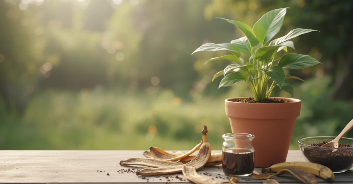 আপনার ছবির জন্য একটি ছোট এবং এসইও (SEO) ফ্রেন্ডলি অল্ট টেক্সট (Alt Text) নিচে দেওয়া হলো: **"গাছের জন্য কলার খোসা থেকে তৈরি প্রাকৃতিক জৈব সার।"** যদি ছবিটি আরও নির্দিষ্ট কিছু বোঝায়, তবে নিচের অপশনগুলো দেখতে পারেন: * **তরল সারের জন্য:** "গাছের দ্রুত বৃদ্ধিতে কলার খোসার তরল জৈব সার।" * **সার তৈরির প্রক্রিয়ার জন্য:** "কলার খোসা দিয়ে ঘরে বসে জৈব সার তৈরির পদ্ধতি।"